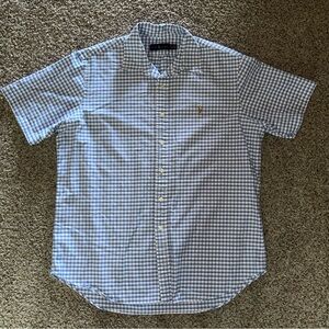Polo Ralph Lauren Men's Blue Plaid Short Sleeve Button Down Shirt Size XXL